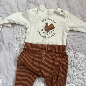 Carter's Cream and Brown My First Thanksgiving Set
